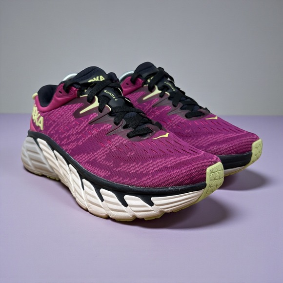 Hoka One One Shoes - Hoka Gaviota 4 Womens 10 Running Shoes Festival Fuchsia Black Grape 1123199-FFBG
